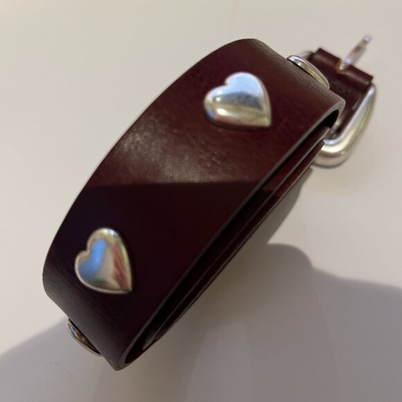 NEW Zara Red Leather Heart Belt - Picture 2 of 2